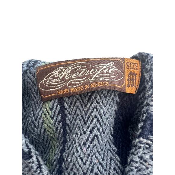 Retrofit Sweater Size M Youth Pullover Hippie Mexico Knit Poncho | X303 - Picture 13 of 14